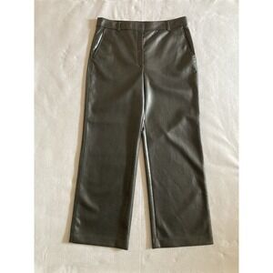 Aritzia Babaton Women's Command Vegan Leather Straight Leg Pants Black Size 14